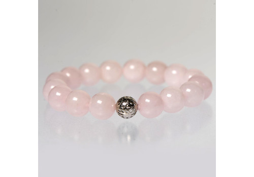 Браслет з рожевого кварцу 