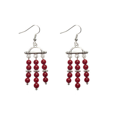 Серьги с натуральным кораллом 