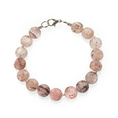 Браслет з полуничного кварцу 