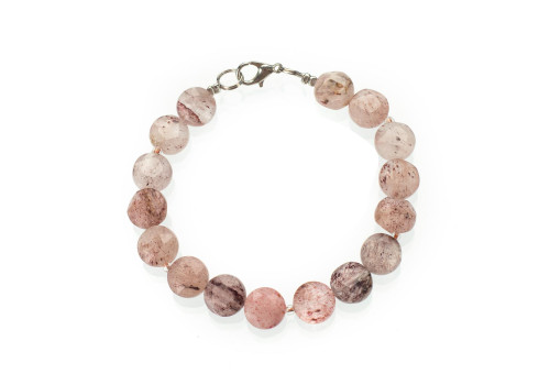 Браслет з полуничного кварцу 