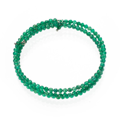 Браслет з натурального зеленого опалу