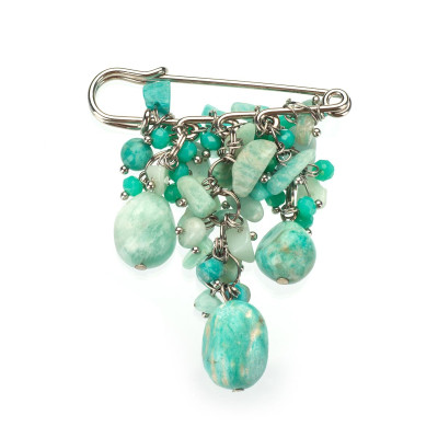 Брошь с амазонитом