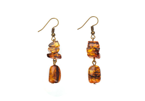 Серьги с янтарем