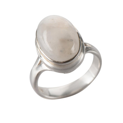 Каблучка з натурального  адуляру (місячний камінь) зі срібла