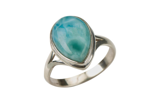 Каблучка з натуральним ларимаром зі срібла 
