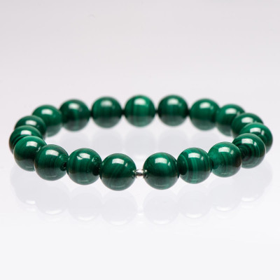 Браслет з натурального малахіту