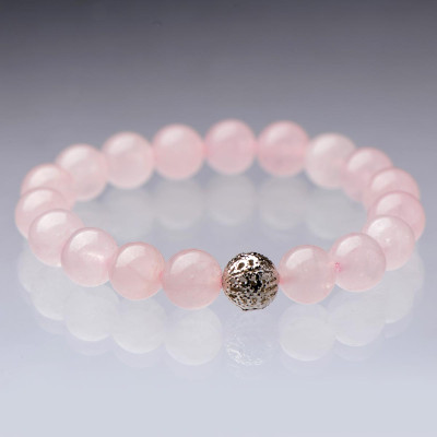 Браслет з рожевого кварцу 
