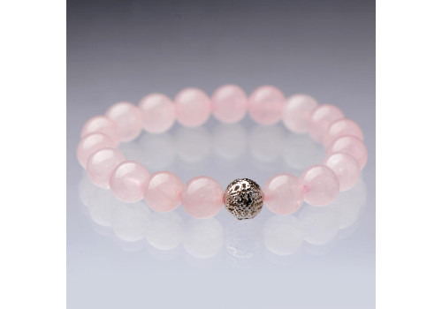 Браслет з рожевого кварцу 