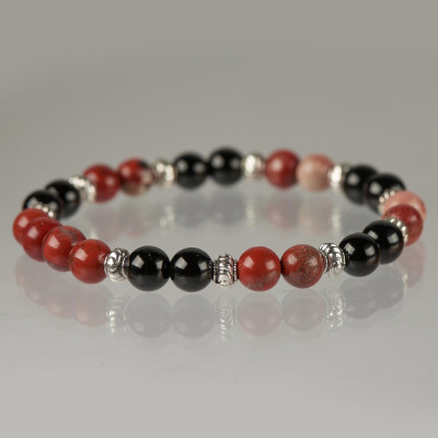 Браслет чоловічий  з яшмою і агатом