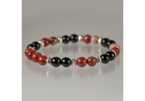 Браслет мужской с яшмой и агатом