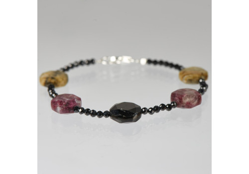Браслет з натуральним турмаліном і шпінеллю