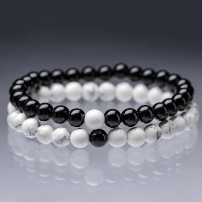 Браслет з агатом та кахолонгом