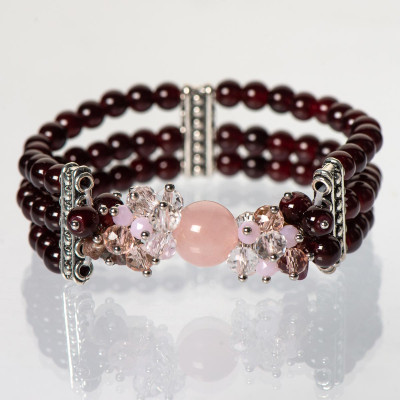 Браслет з рожевим кварцем