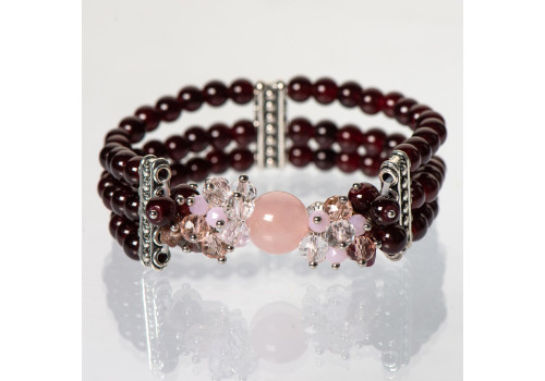 Браслет з рожевим кварцем
