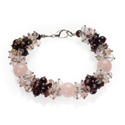 Браслет з рожевого кварцу