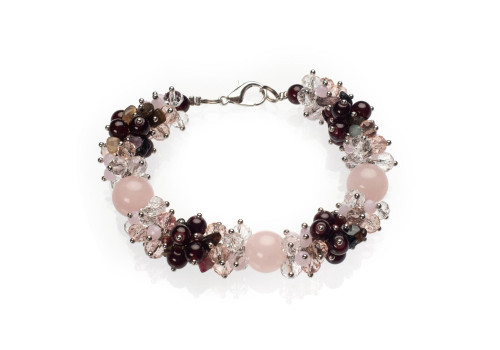 Браслет з рожевого кварцу