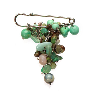 Брошка з хризопразом