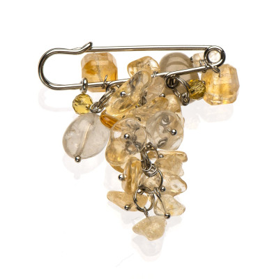 Брошка з цитрином