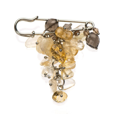 Брошка з цитрином