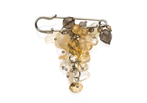 Брошка з цитрином