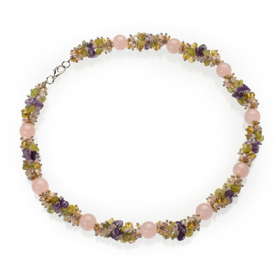 Намисто з рожевого кварцу 