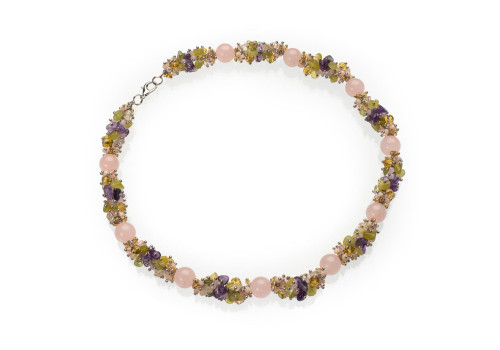 Намисто з рожевого кварцу 