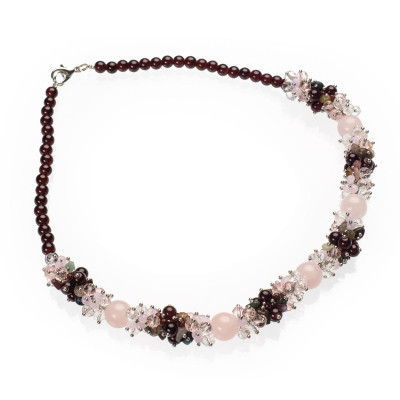 Намисто з рожевого кварцу