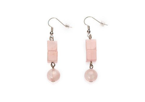 Сережки з рожевим кварцем