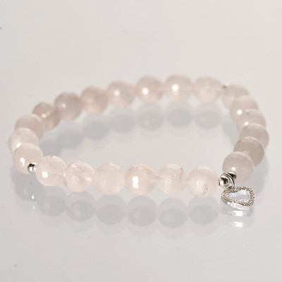 Браслет з рожевого кварцу 