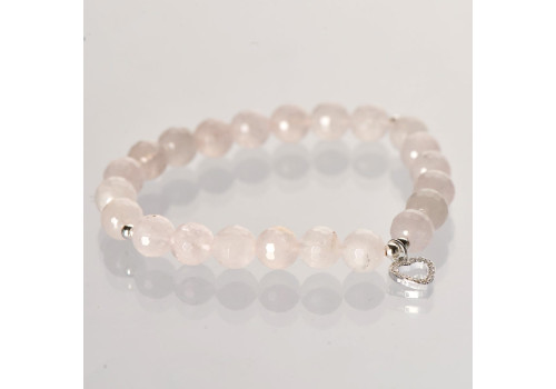 Браслет з рожевого кварцу 