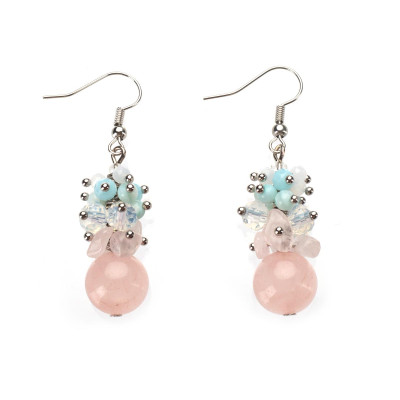 Сережки з рожевим кварцем