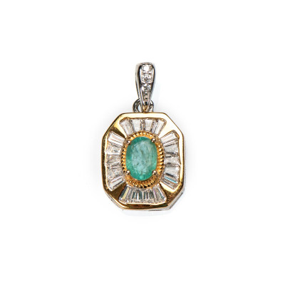 Підвіска з натуральним смарагдом зі срібла 