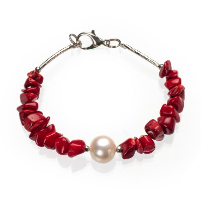 Браслет з натуральним коралом