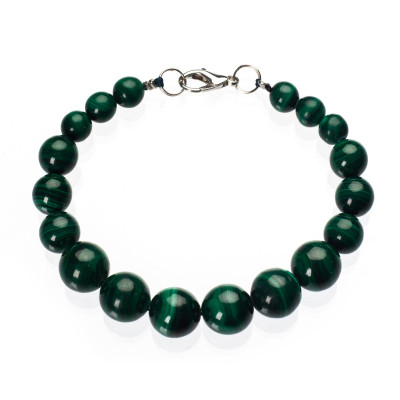 Браслет з натурального малахіту