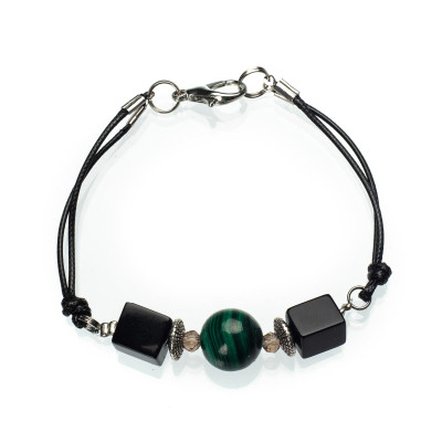 Браслет з натурального малахіту