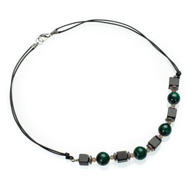 Намисто з натурального малахіту