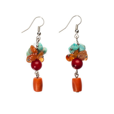 Сережки з натуральним амазонітом 