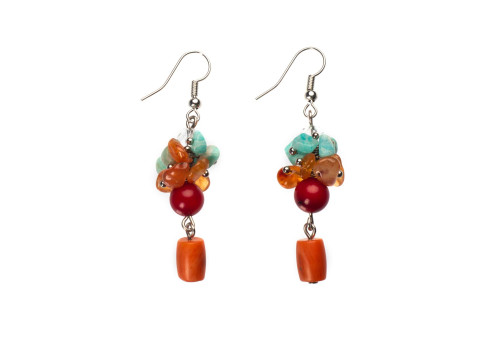 Серьги с натуральным амазонитом 