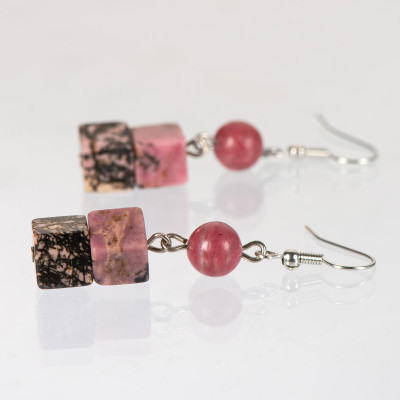 Сережки з родонітом