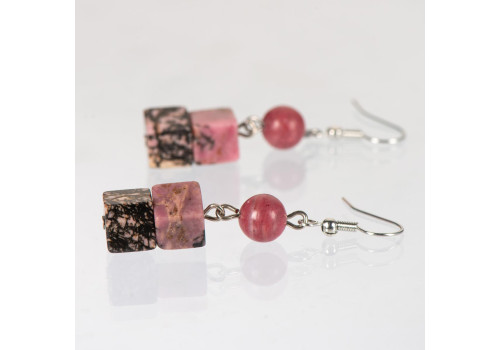 Сережки з родонітом