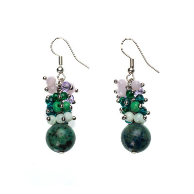 Сережки з азурмалахітом