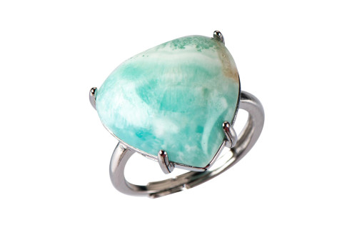 Кольцо с натуральным амазонитом 