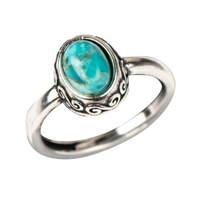 Каблучка з натуральною бірюзою