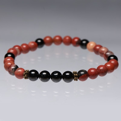 Браслет чоловічий  з яшмою і турмаліном