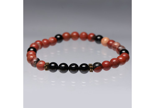 Браслет мужской с яшмой и турмалином