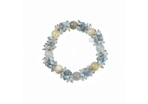 Браслет з натурального аквамарину