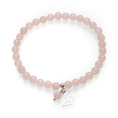 Браслет з рожевого кварцу 