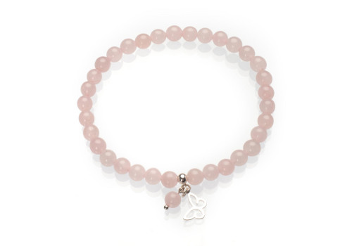 Браслет з рожевого кварцу 