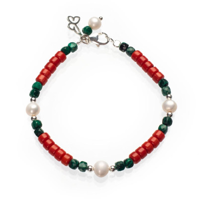 Браслет з натурального малахіту