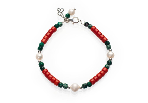 Браслет з натурального малахіту